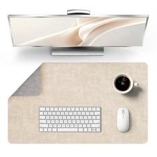 Faux Leather Desk Pad, Dual-Sided Waterproof Mat for Home Office