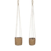 Mica Decorations Atlantic Pflanzenkorb - 2Er-Set - H16 X Ø16 Cm - Hellbraun