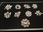 Gorgeous 9 Pieces Of Peach Color Costume Jewelry Brooches Pins Jewelry Lot