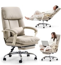 Executive Office Chair for Home, Comfy Desk Chair with Footrest Ergonomic Reclin