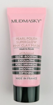 Mudmasky Pearl Polish Superglow Pink Clay Mask-To-Scrub 15ml/0.5floz Travel Size