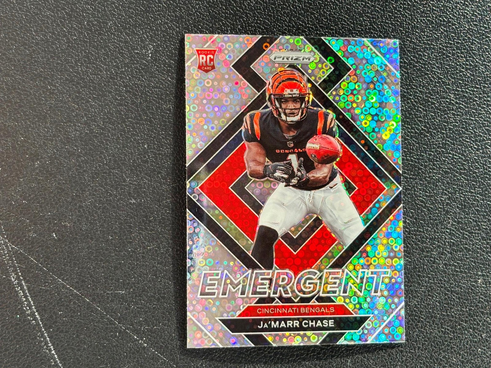 Ja'Marr Chase 2021 Prizm Emergent No Huddle Disco Rookie Cincinnati Bengals E50