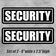 Security sticker safety caution protection vinyl notice CCTV door window 2pk 8in