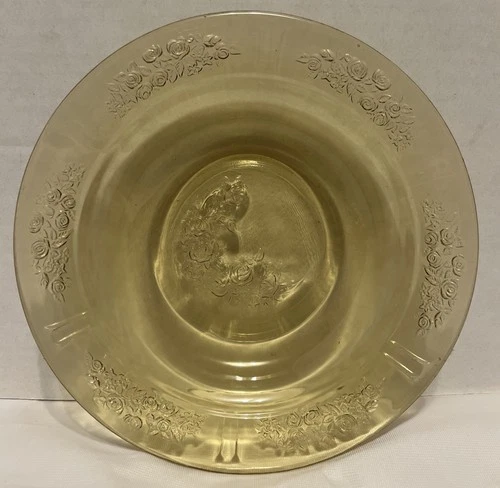 1930's Vintage 7 3/4" Federal Glass Amber Depression Glass Flat Soup Bowl