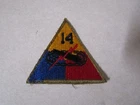 MILITARY PATCH VERY OLD WW2 OR AFTER US ARMY 14TH ARMORED DIVISION #2