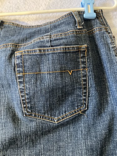 Venezia Denim Pencil Skirt Womens SZ 20 Knee Length Stretch Slits 5 pocket - Picture 7 of 9
