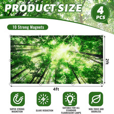 4 Pack Fluorescent Light Covers 4 X 2 Feet Magnetic Light Cover for Drop Ceil...