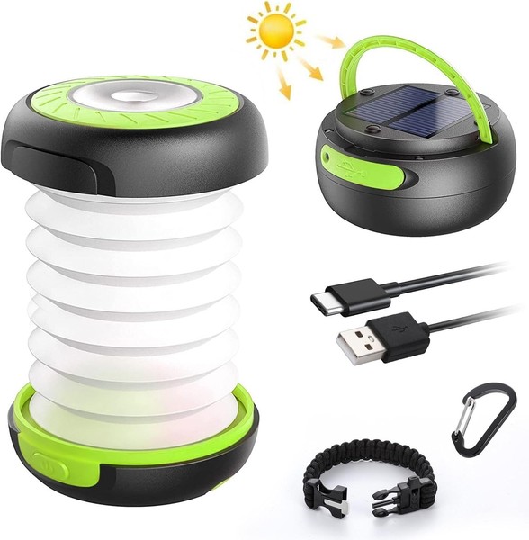 Campinglampe Led Faltbar Solar Usb 3 Lichtmodi Energienbank FüR NotfäLle Angeln-image