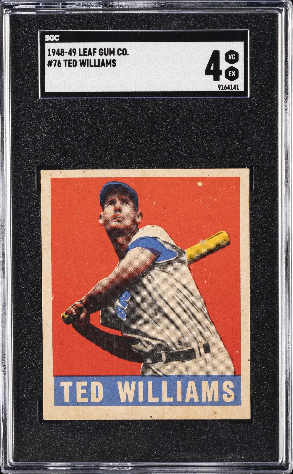 1948-49 LEAF GUM CO. #76 TED WILLIAMS SGC 4