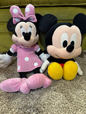 Disney Mickey Mouse Minnie Mouse Plush Set of 2 Small Vintage 2001 005146