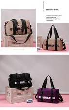Women's Fashion Letter Print Gym Duffel Bag - Wet  Dry Separation Yoga Fitness