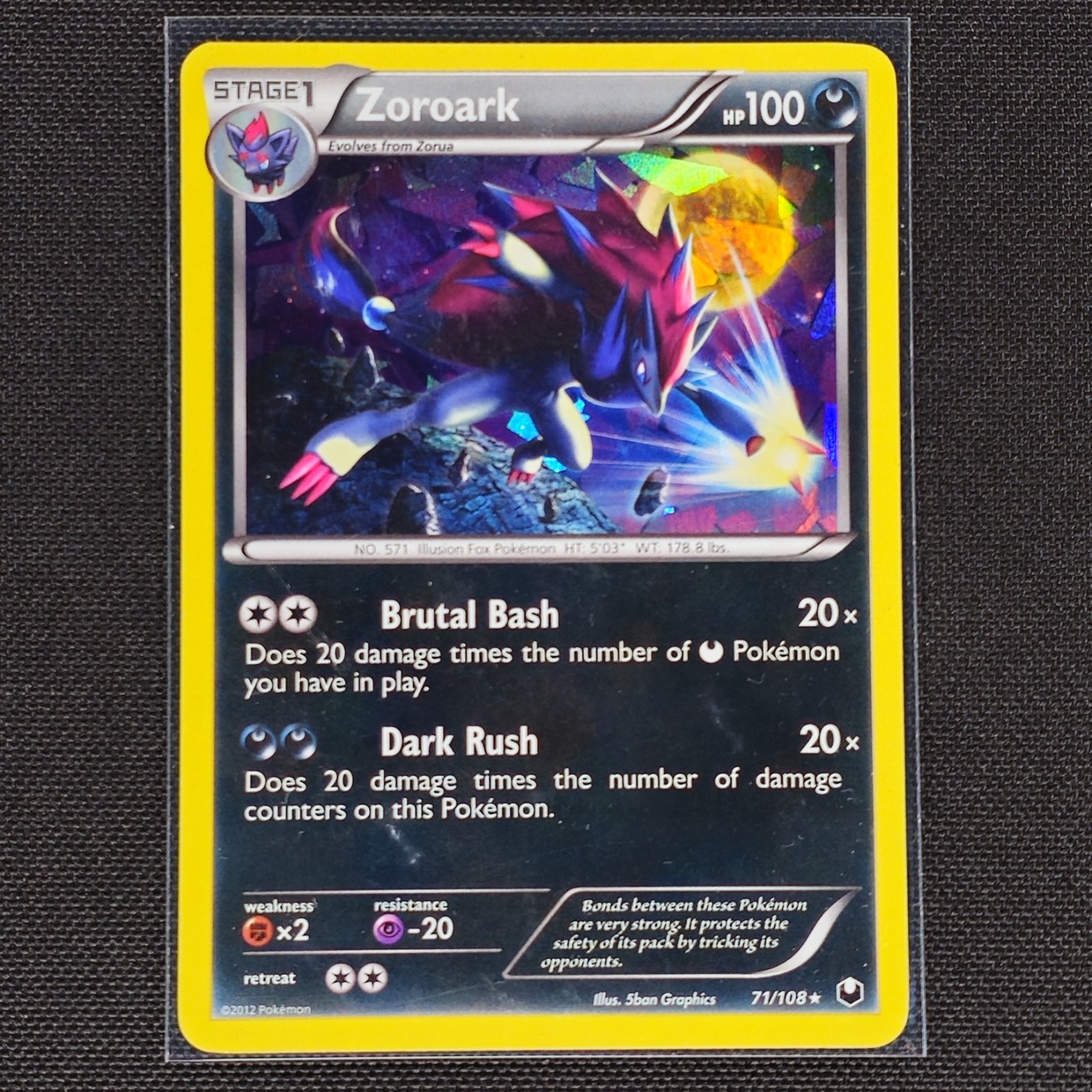 Zoroark - 71/108 - Cracked Ice Holo - BW Dark Explorers Reverse - Pokemon - MP