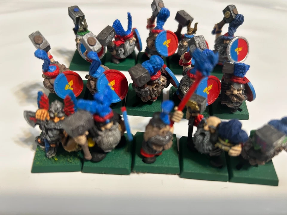 Unit of 15 Warhammer Fantasy Hammerers Including Command Old World Metal  - Image 2 of 4