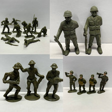 Vintage Plastic Toy Army Men Lot 27 Marx, Bergen, Tim Mee 1950-60's