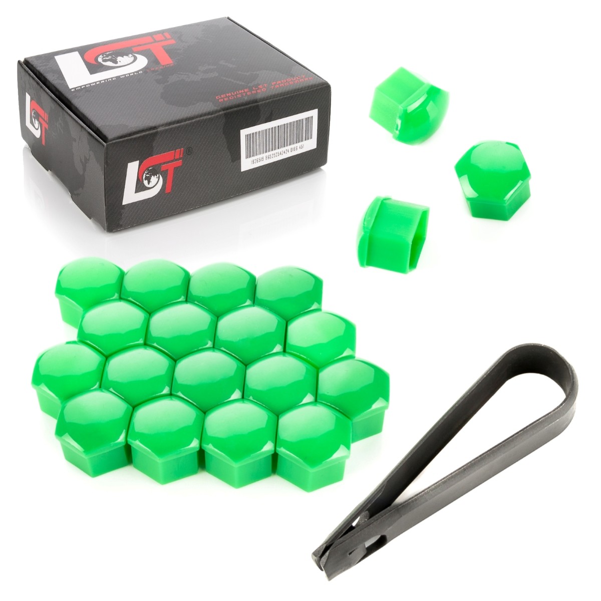 20x Wheel Bolt Hexagon Caps Set 0 21/32in Green for Subaru
