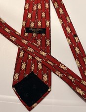 Brooks Brothers Vintage 100% Silk Tie Red Monkey Pattern Made in USA 4”
