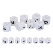 Clothes Hanger Marker XXS/XS/S/M/L/XL/2XL/3XL Size Tag White, Pack of 800