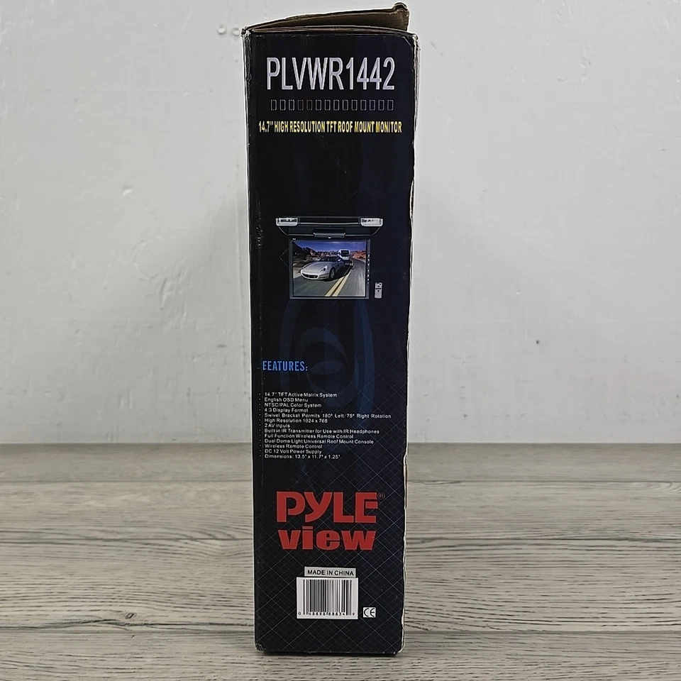 Pyle 14.7" High Resolution TRT Roof Mount Monitor & IR Transmitter w/ Remote - Image 2 of 4