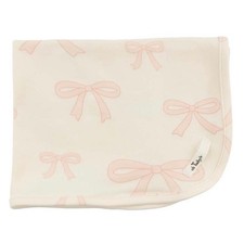 NEW oh baby Big Bows Pink Lovey Blanket in Milk, NWT
