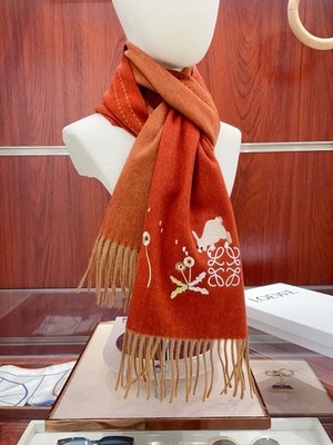 Loewe New Cashmere Embroidered Pattern Scarf