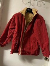 RED FLANNEL LINED REVERSIBLE YELLOW RAIN SNOW OUTERWEAR JACKET UNISEX 14