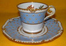Chamberlain Worcester Porcelain Cup & Saucer – Antique, Regency, Circa 1820