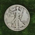 1919-D Walking Liberty Silver Half Dollar  F+/VF