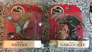 "Ernest Drake" lot 2 signed Vintage FAO Schwartz Dragonology Wyvern & Gargouille