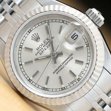 AUTHENTIC ROLEX LADIES DATEJUST SILVER DIAL 1...