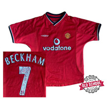 Manchester United Home Football Shirt 2000   2002 Beckham 7 Size YXL BOYS
