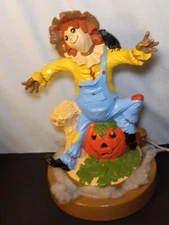 BRYON MOLDS HALLOWEEN Light up JACK O LANTERN SCARECROW 14" Decor 1982 vintage 