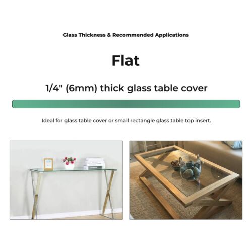1/4" (6mm) Thick Flat Clear Tempered Rectangle Glass Table Top Replacement - Picture 57 of 64