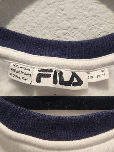 Fila Women Plus Size 3X Calm Graphic Colorbock Sweatshirt White Navy NWT - Picture 5 of 7