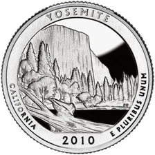 2010 D YOSEMITE QUARTER . ATB Series Uncirculated From US Mint roll.