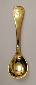 Vintage Georg Jensen CORN MARIGOLD 1973 Sterling Silver Goldplate Annual Spoon