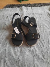 Ladies Black Sandal/wedges Size 5 NWT