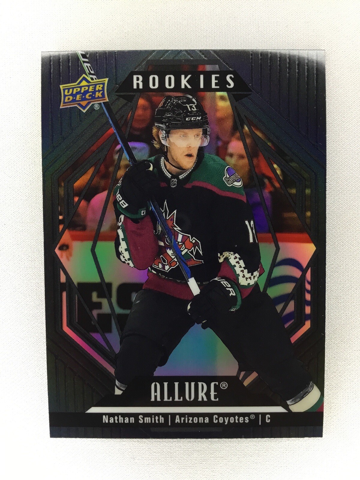 2022-23 Upper Deck Allure Nathan Smith Black Rainbow Rookie Arizona Coyotes #128