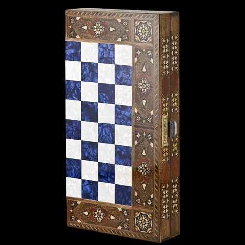 Backgammon Set Personalized Handmade Solid Wooden Board 20" / 100% Handmade - Picture 3 of 8