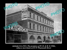 OLD POSTCARD SIZE PHOTO OF ADELAIDE SA WD & HO WILLS TOBACCO BUILDING c1923