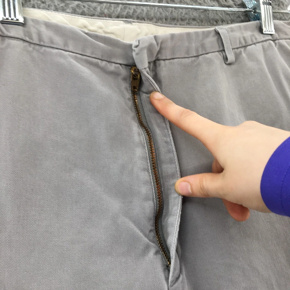 GAP Ankle Chino Pants Womens 16 Gray Cotton Flat Front Embroidered Casual Zip - Image 3 of 4