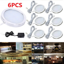 Mains Under Cabinet Lights LED Puck Light Kitchen Cupboard Closet Display Lamp