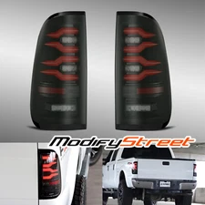 Fit 1999-2016 Ford Super Duty / 97-03 F150 LUXX-Series LED Tail Lights Black-Red