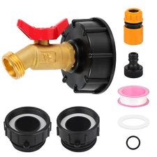 275-330 Gal IBC Tote Water Tank Hose Adapter 3 Sizes Brass Valve Connector