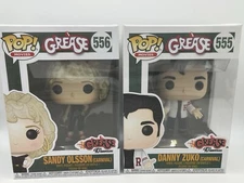 Lot Of 2 Funko Pop! Vinyl: Grease - Danny Zuko #553 Sandy Olsson (Carnival) #556