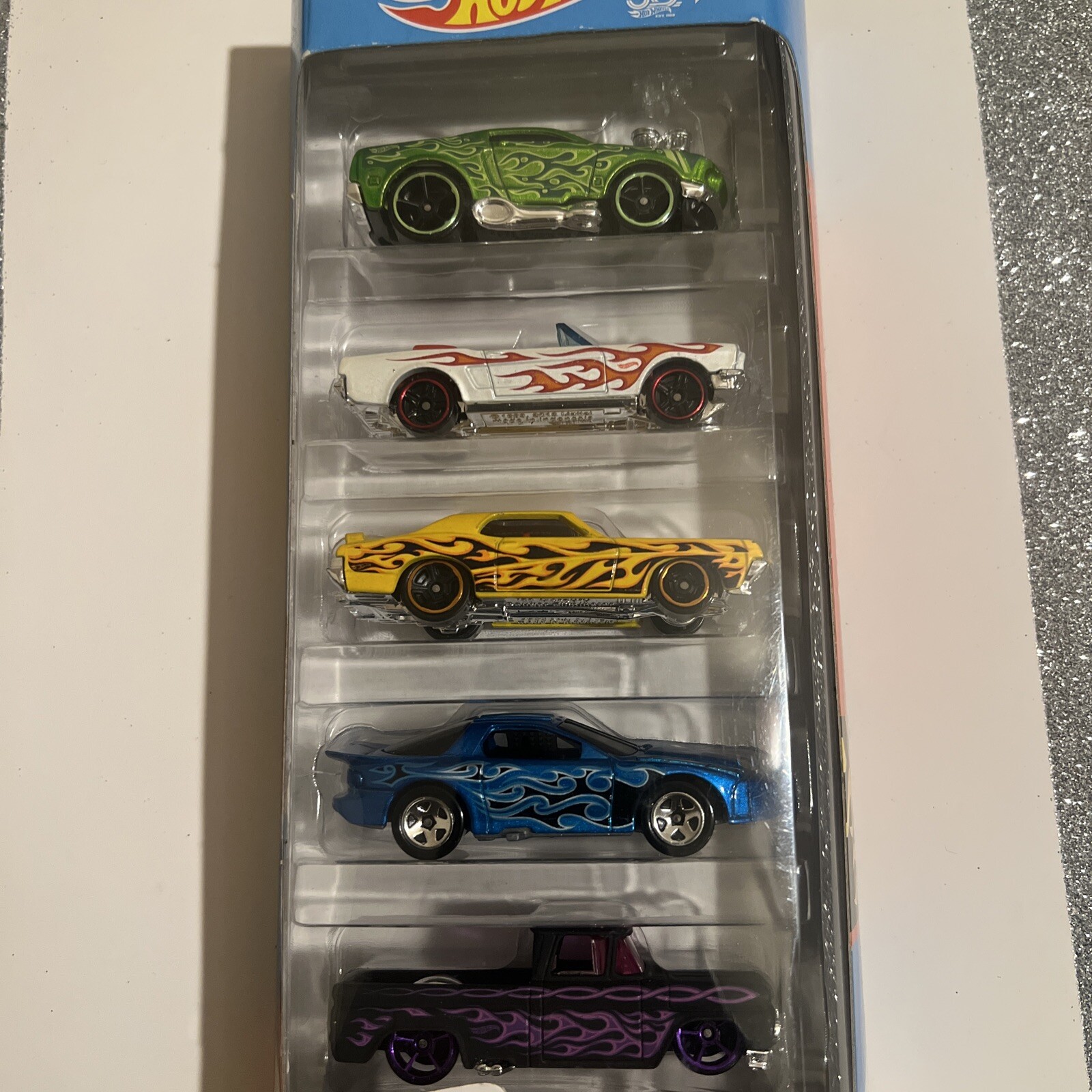 HOT WHEELS HW FLAMES CUSTOM 62 CHEVY PICK -UP TRUCK 5 PACK 