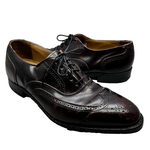 Vintage JOHNSTON MURPHY Oxford Shoes Mens 10 D Burgundy  display picture 1