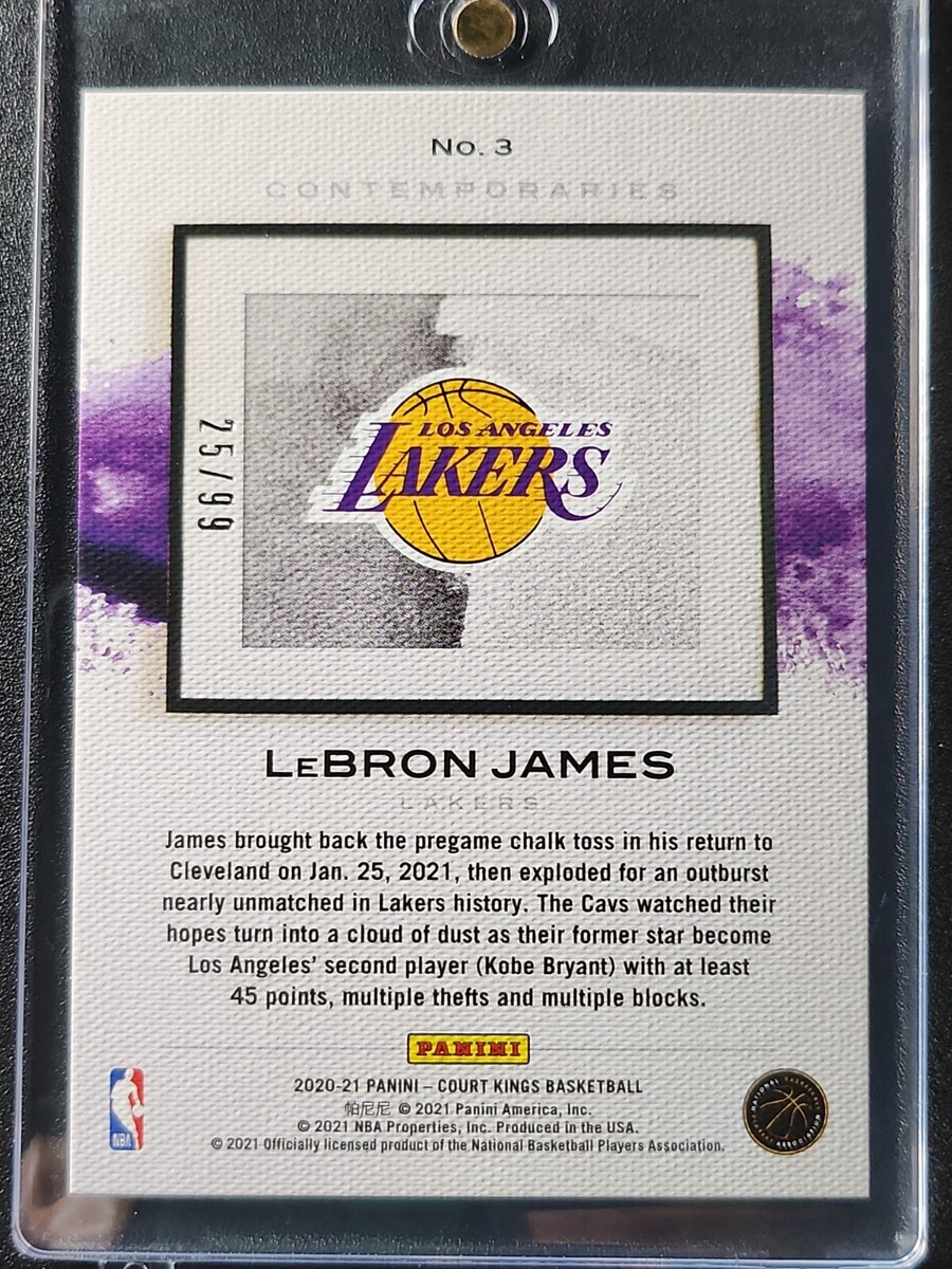 CourtKings 2020-21 枚限定/25 /99 /149 12枚 2020-21 Panini COURT kings LEBRON JAMES - Contemporaries- 25