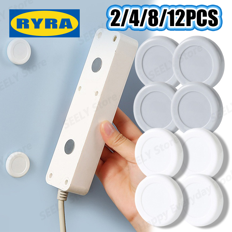 12/2Pcs Strong Magnetic Hooks Wall Mount Anti-Lost Magnet Storage Holder For Rem