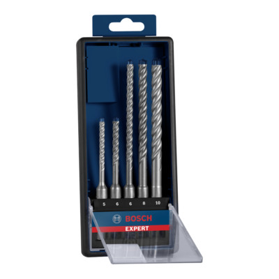 BOSCH 5-tlg. Hammerbohrer-Set SDS-plus-7X Ø 5 / 6 / 6 / 8 / 10 mm Vierschneider 