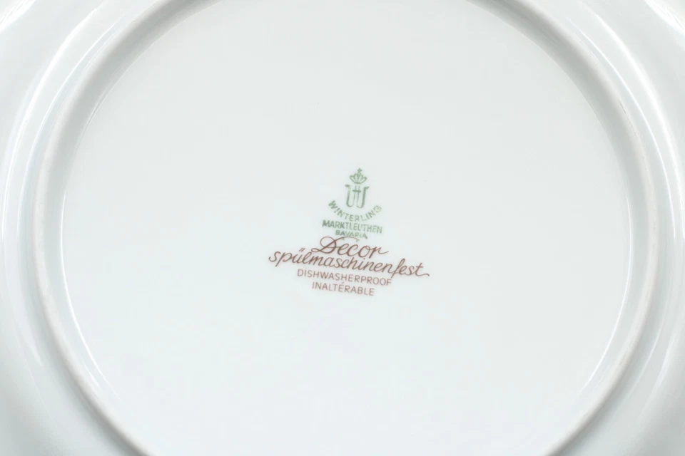 Winterling Marktleuthen Grau Rosa Streifen Speiseteller Teller Porzellan Ø 24 cm - Bild 4 von 4